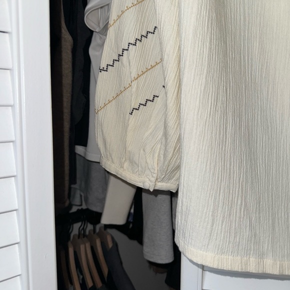 Madewell ‘Embroidered Peasant Top’ in Antique Cream - Picture 5 of 7